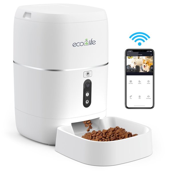 Eco4Life Smart Feed Automatic Dog and Cat Feeder 6L with built in camera SC-PF100